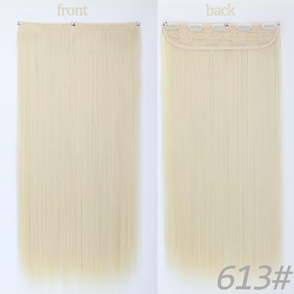 MERISIHAIR Women Fashion Long Straight Synthetic Fiber Hair Extensions 5 Clips Invisible Hairpiece for Daily Wear