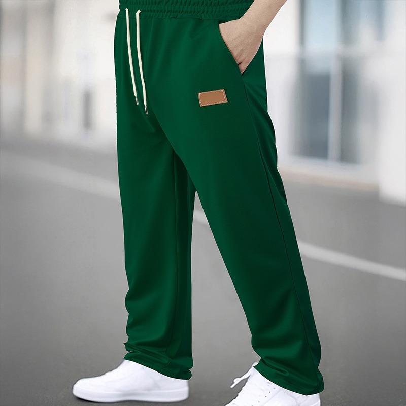 Spring Fashion Straight Casual Trousers Men's Sweatpants Drawstring Elastic Waist Micro Loose Neutral Wind Sports Trend Versatile