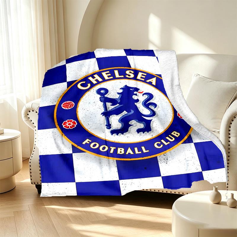Football club.C Pattern Blanket for Home Decoration, Bed, Sofa, Car Travel, Camping, Suitable for All Seasons, Birthday Christmas Gift