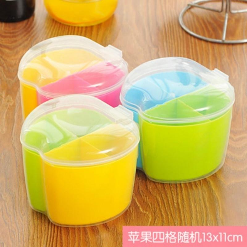 Seasoning Box Colorful Integrated Frame Color Round Seasoning Box 3 - In - 1 Seasoning Pot with Spoo
