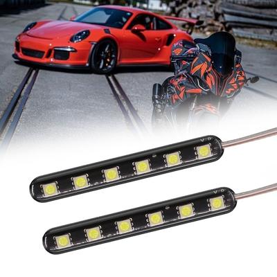 Universal Flexible 6 LED Motorcycle DRL Brake Light Turn Signal Light Strip Number License Plate Light Flashing Tail Stop Light
