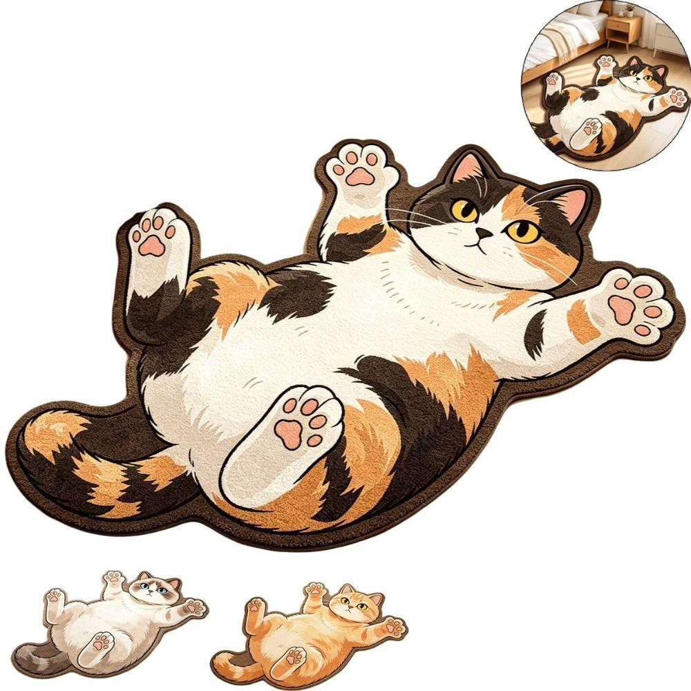 Anti-fouling Home Decor Carpet Non-Slip Cartoon Carpet Soft Cat-Shaped Area Rug  Living Rooms