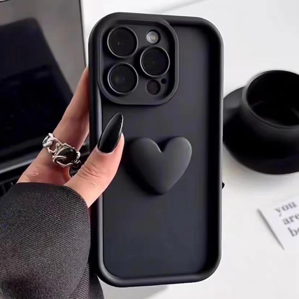 Suitable for IPhone16, Full Cover with Three-dimensional Heart 14, Pro Max, Apple 15, Protective Case 13, Anti-drop