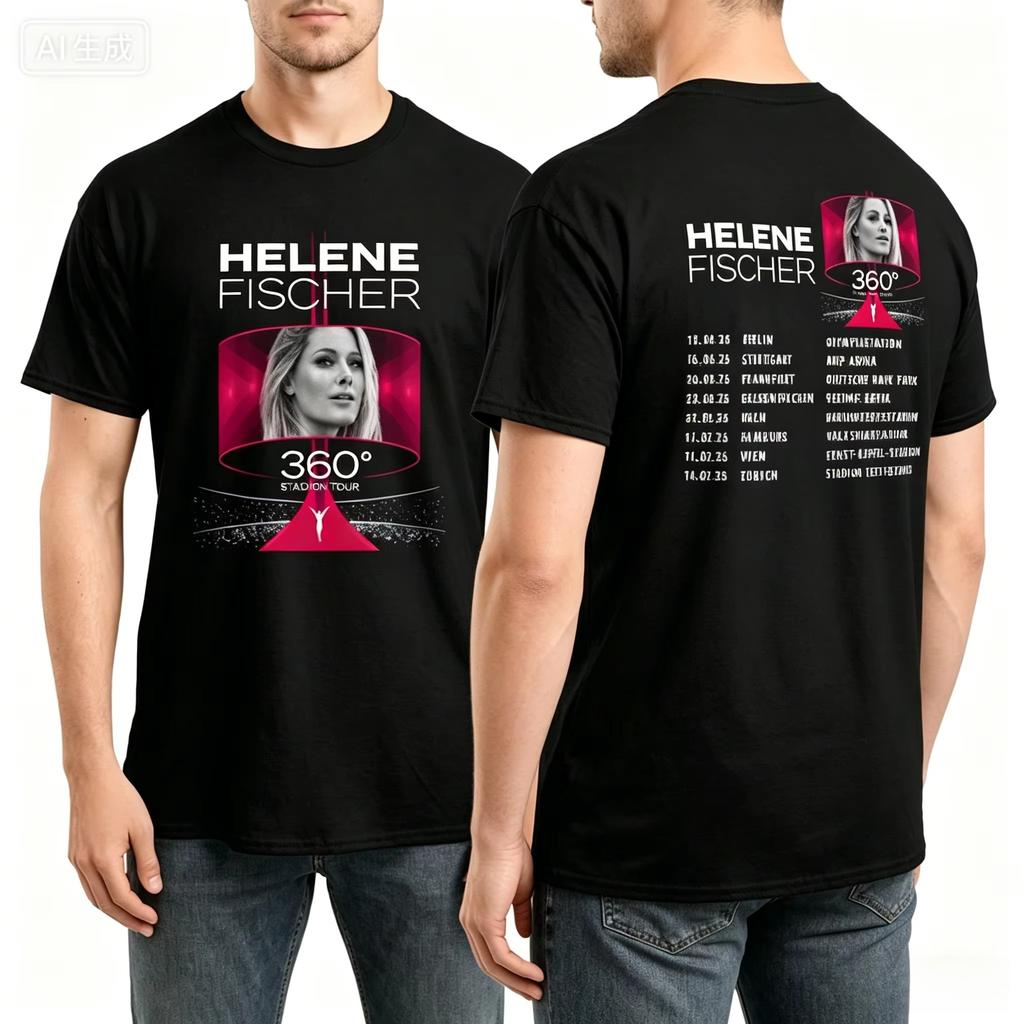 Men Women's Helene Fischer 360° Stadium Tour 2026 Graphic T Shirt Merchandise Funny Pure Cotton T Shirt Tee Clothing Classic