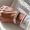 Silver Men' Bracelet FULL ARMOR 10mm 925 SILVER ITALIAN + FREE