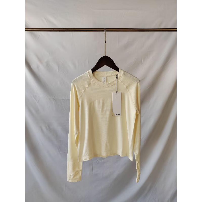 2026 Spring New Women s Pilates Breathable Mesh Long Sleeve T-Shirt Slim Fit Sports Yoga Top for Women S бежевый