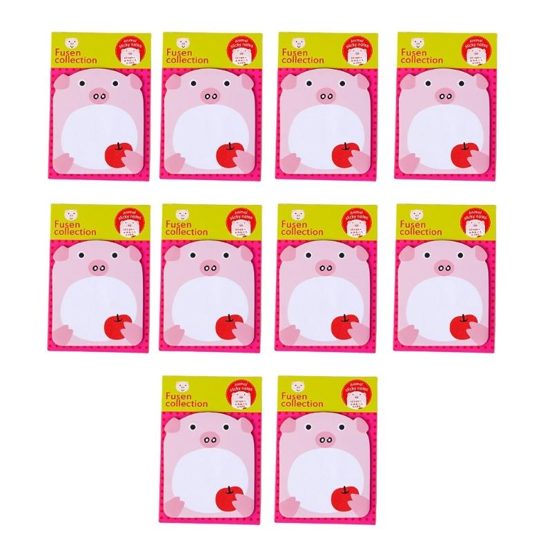 10 Pcs Lovely Stickier Note Memos Pad Cartoon Animal Stickier Note Multifunctional Note Pad for School 1