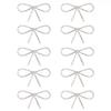 10pcs Silver Tone Bow Brooch Pin Sparkly Rhinestone Claw Chain Pin Rhinestone Brooch  For Women