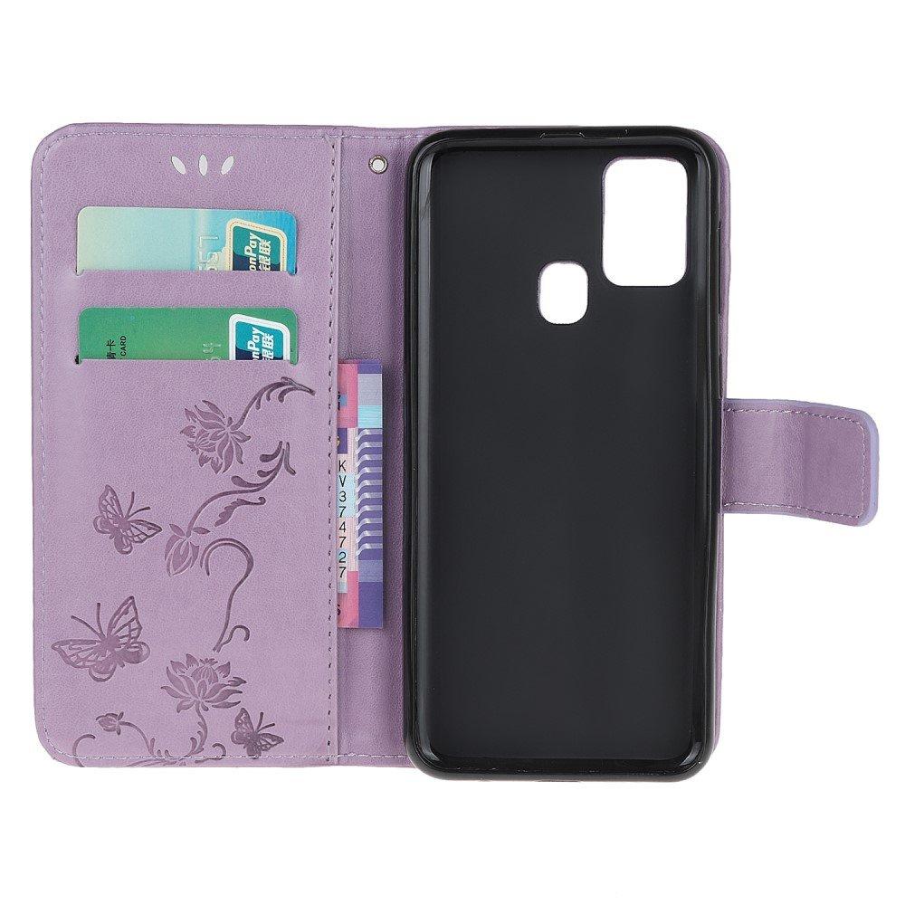 Flip case for Samsung Galaxy M21, Butterfly, purple