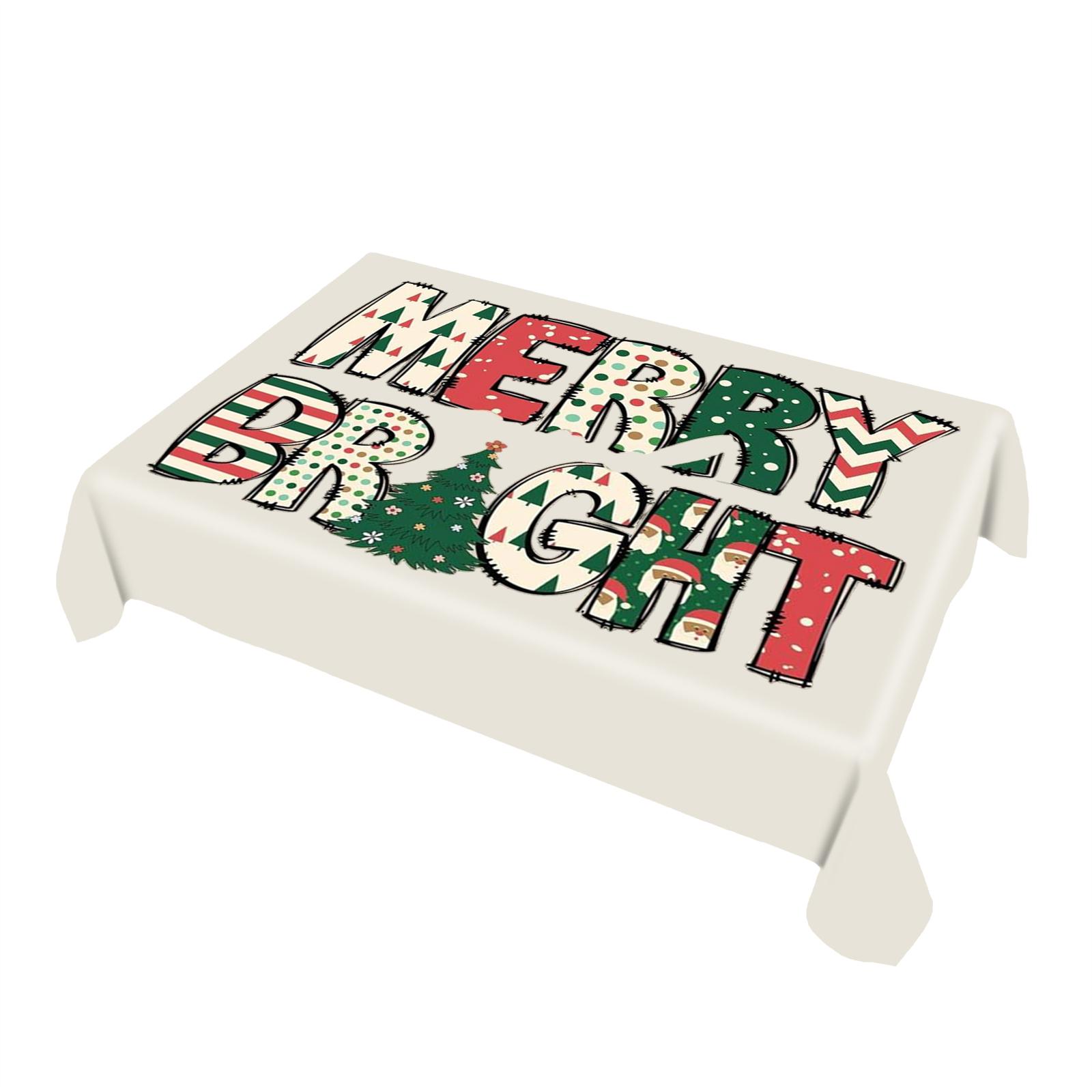 

Рождественская скатерть прямоугольная с прямым краем One Size