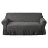 European Style Floral Elastic Sofa Cover - Two-Color Bubble Gauze, Full Dustproof Stretch Skirt Design