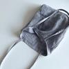 Blue striped linen mini bag