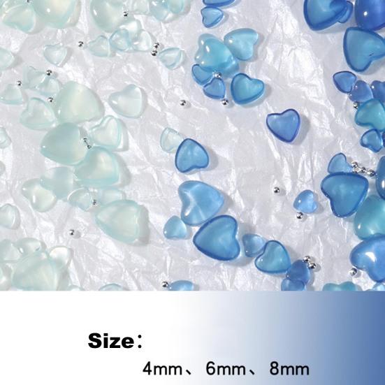 50Pcs/100Pcs Nail Ornament Non-Drop 3D Effect Colors Changing Love Heart Manicure Design Nail