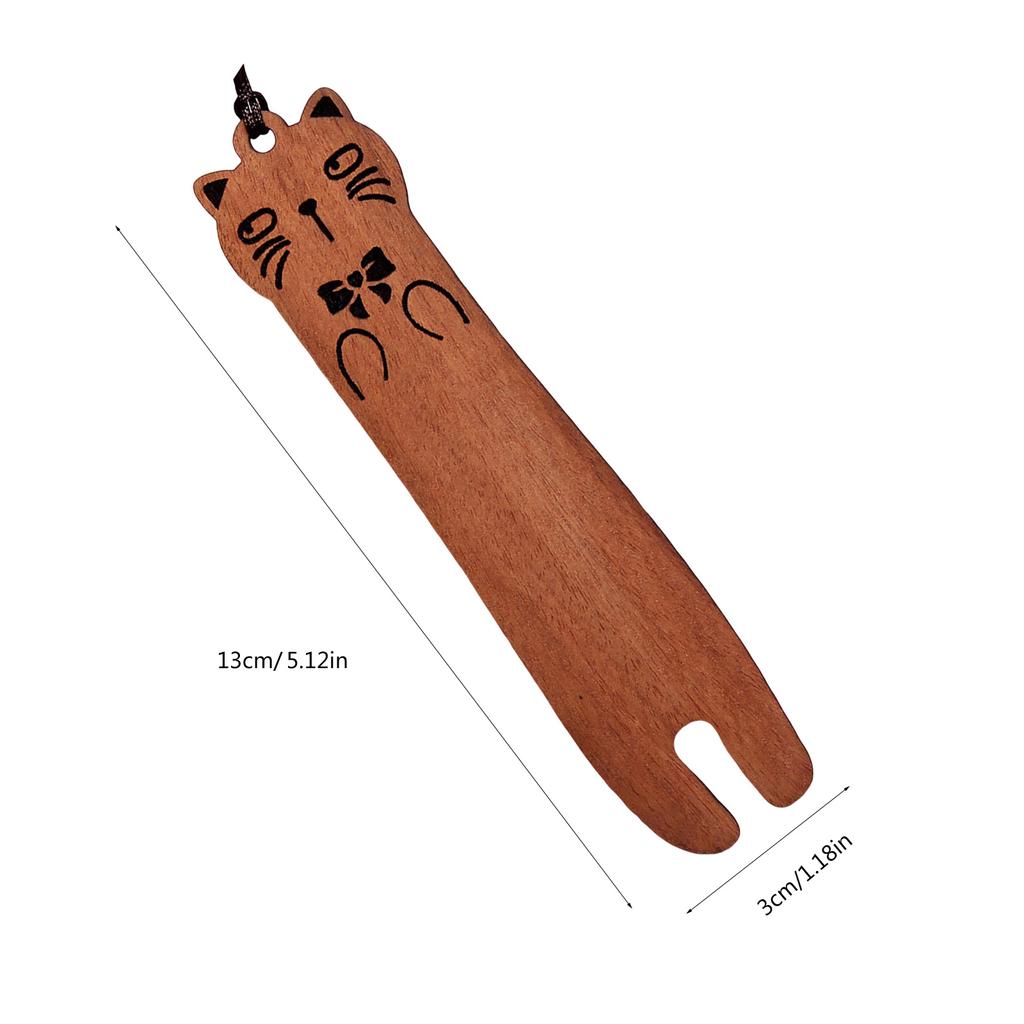 1 Pair Cats Bookmarks Wooden Bookmarks Cute Cats Page Marker Carving Book Markers Animal Bookmarks for School Office