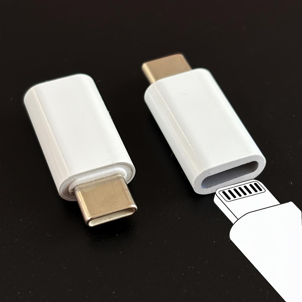 2pcs iPhone Lightning To USB C Adapter, Type C Charger Connector for iPhone 16 15, Fast Charging Data Transfer