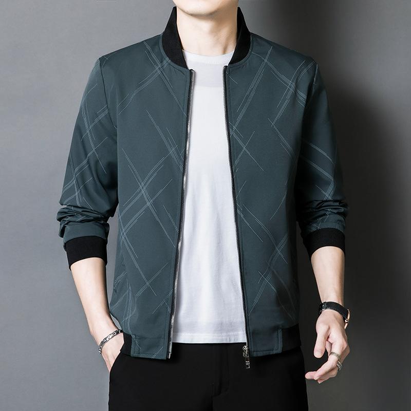 

Jacket Jacket Men s Business Casual Baseball Collar Slim Fitting Youth Outerwear XXXXXL зелений