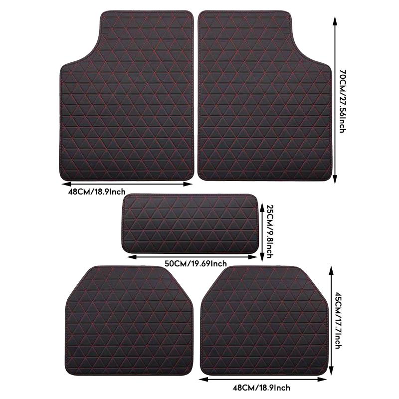 5PCS Universal PU Leather Car Floor Mats Front Rear Full Set Car Carpet Waterproof Auto Foot Pad Car Accessories Interior