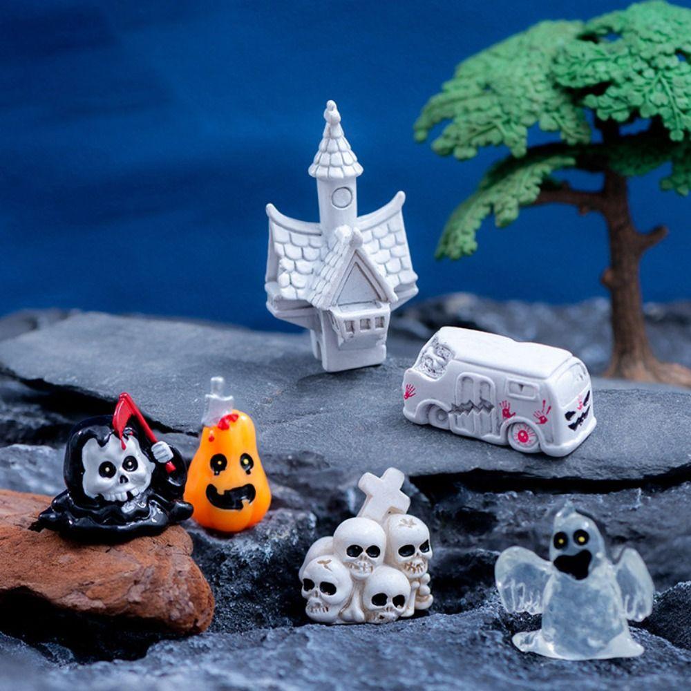 Castle Car Wizard Halloween Miniature Figurine Desktop Knick-knack Festival Supplies