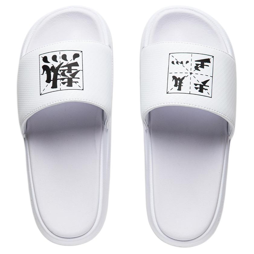 Li Ning LN Slipper Slip Resistant Abrasion Resistant Slide Slippers Men's White Black AGAU007-2