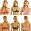 Womens Sexy Patent Leather Lingerie Open Cup Shelf Bra Crop Tops