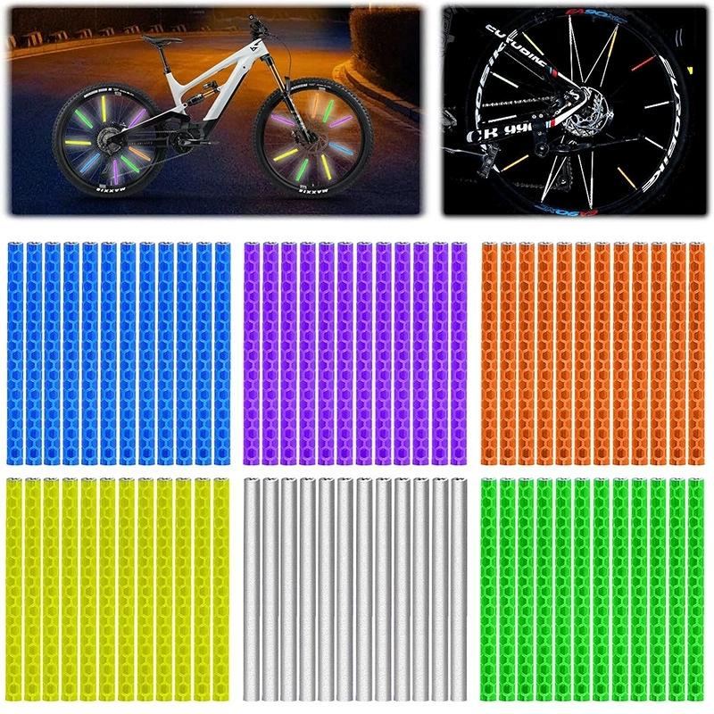 12 Stück Fahrrad Reflektorrohr Warnstreifen Montageclips Speichenreflektoren Drahtlampe Fahrradreflektor Licht
