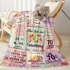 70th Birthday Celebration Quotes Blanket Warmthful Decor Perfect for Livingroom Bedding Couch for All Occasions Warmthful Decor