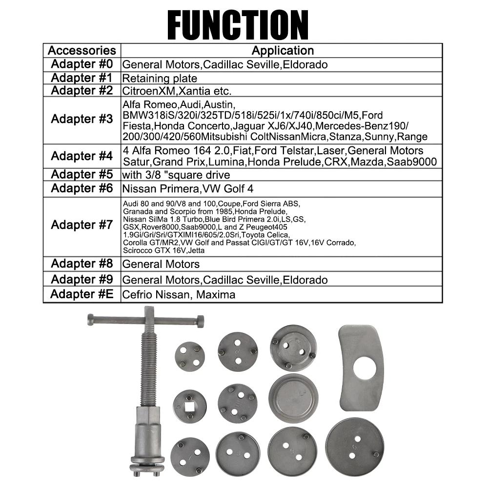 12PCS/13PCS Car Disc Brake Caliper 1 Set Rewind Back Brake Piston Compressor Tool Kit Set Durable And Reliable Convenient