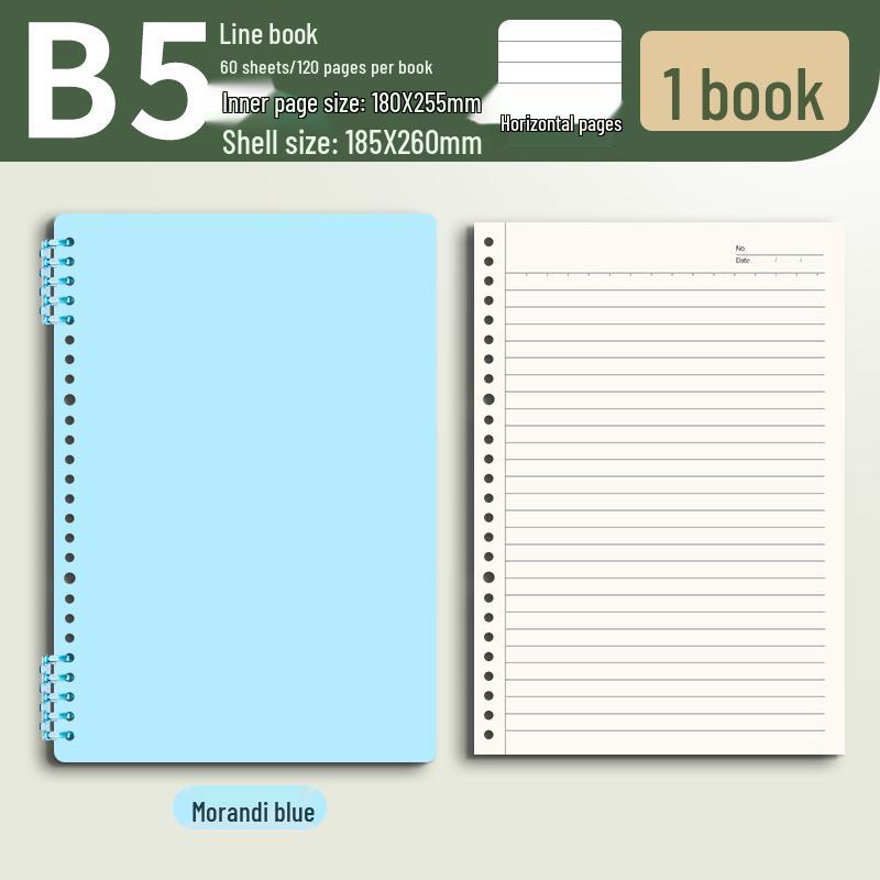 Morandi Colors Detachable Coil Notebook - B5, A4, A5 - Student-Friendly, High-Quality Loose-Leaf Design