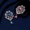 Retro Luxurious Shiny Rhinestone Crystal Water Drop Pendant Brooch For Women Weddings Banquets Parties Coat Aceessries