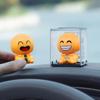 Solar-Powered Smiley Face Dashboard Ornament: A Fun, Cute Decompression Figurine for Car Décor.