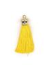 Green Bead Rice Pattern Hat Pendant with Vertical Polyester Tassel