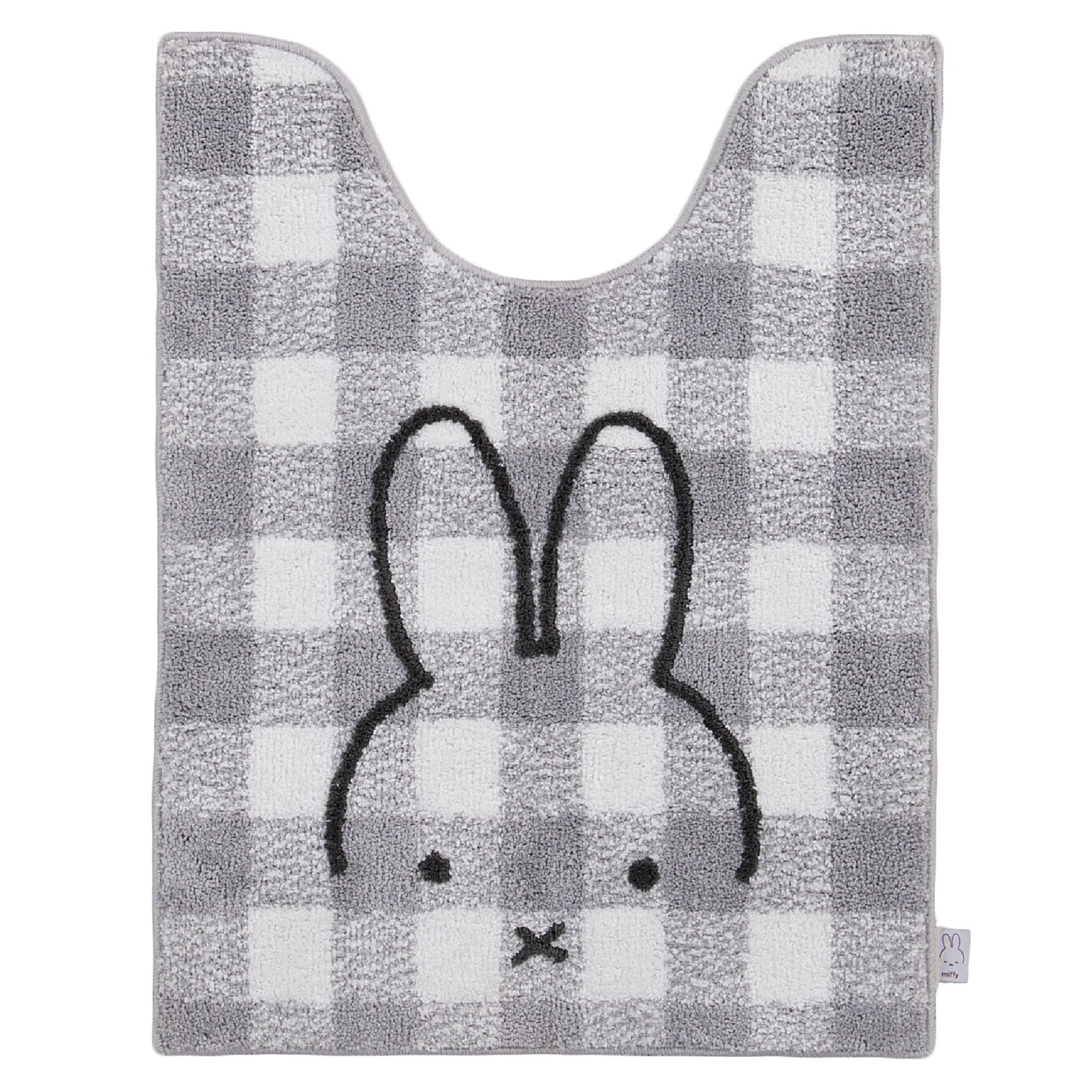 

Senko Miffy Check Line Toilet Mat, Approx. 80 x 60 cm, Gray, Character Animal, Miffy 66985