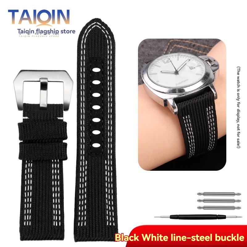 

24mm 26mm Nylon Watchband For Panerai PAM00984 PAM00985 PAM441 1122 Canvas Watch Strap Blue black green bracelet Wristband 24mm
