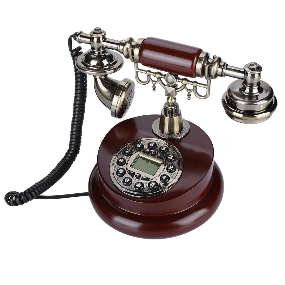 Retro Vintage Wired Corded Telephone Landline FSKDTMF Telephone Line Powered Hotel Office Home
