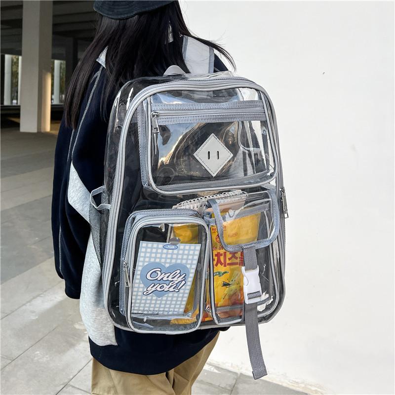 Transparenter Schulrucksack für Jungen Mädchen Schultaschen Wasserdichter Bücherrucksack Teenager College-Student Schulranzen Laptop-Rucksäcke