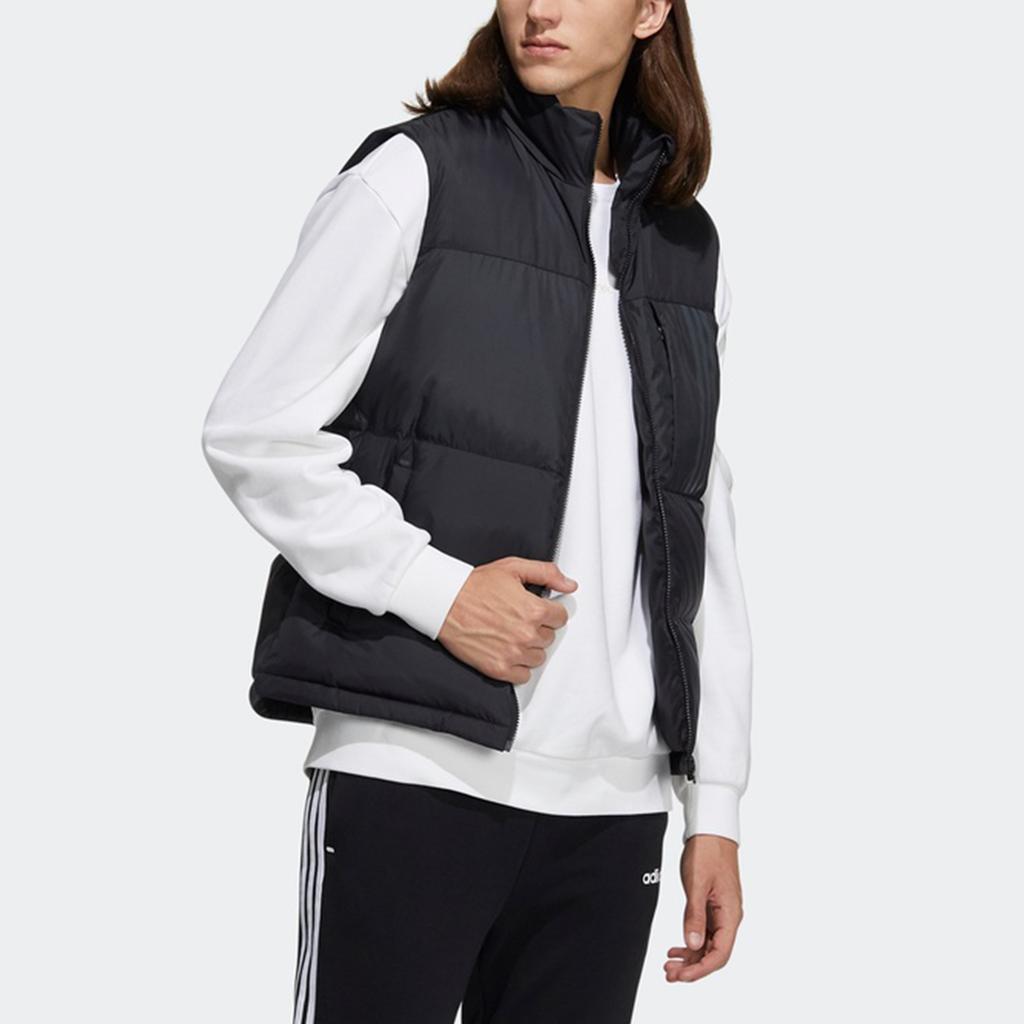 adidas Neo Herren Daunenweste Mit Drei Streifen Herren Westen Schwarz Grau H45291