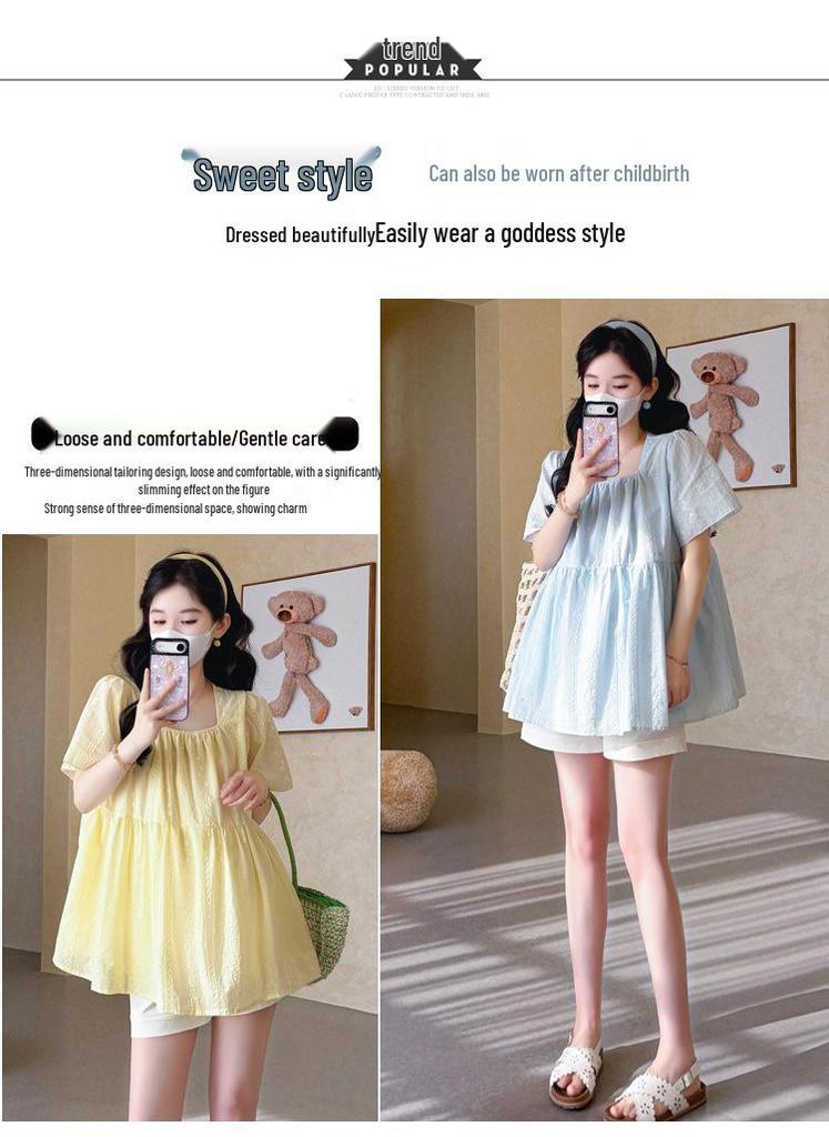 Korean Style 2026 Lace Embroidery Doll Top & Tummy Support Shorts Set