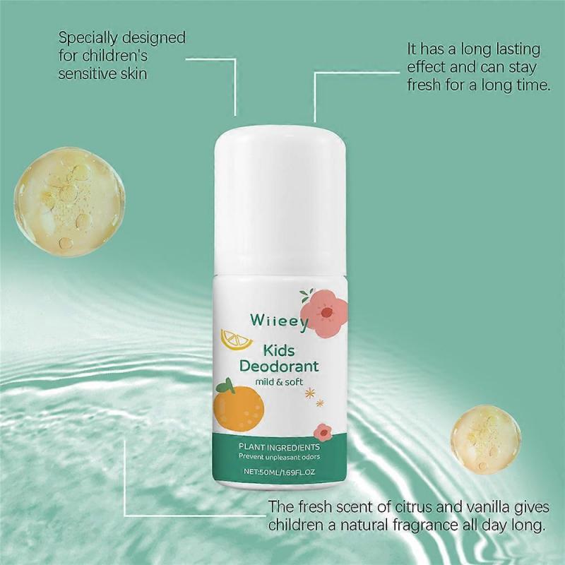1-3X Natural Deodorant For Kids & Teens Kids Whole Body 50ml Deodorant
