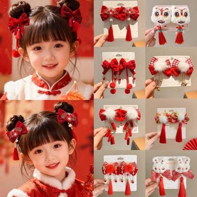 Cloth Japanese Kimono Headwear Tassels New Year Bow Hairpin  New Year Gift