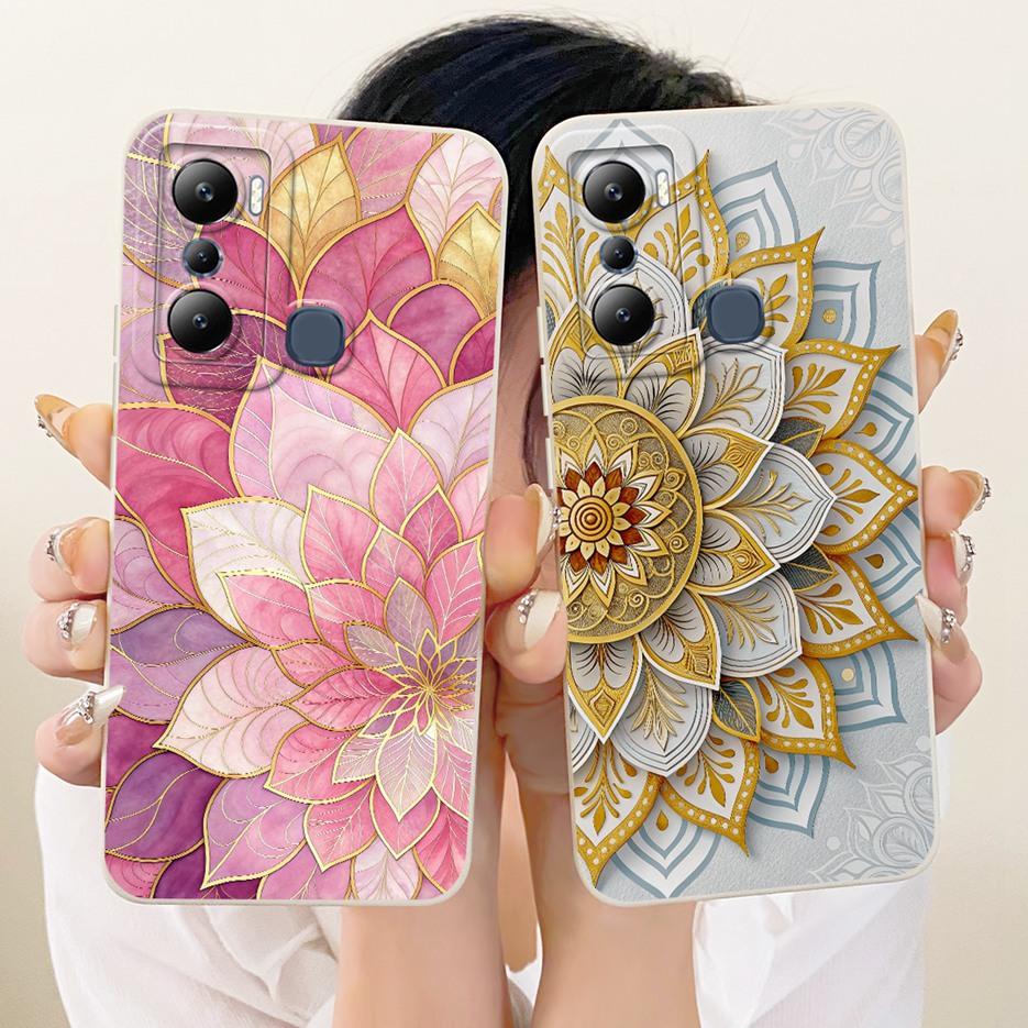 For Infinix Hot 20i Case Hot 20S X6827 Luxury Flowers Candy Painted Cover Soft Silicone Case For Infinix Hot 20 Play Hot20 Shell