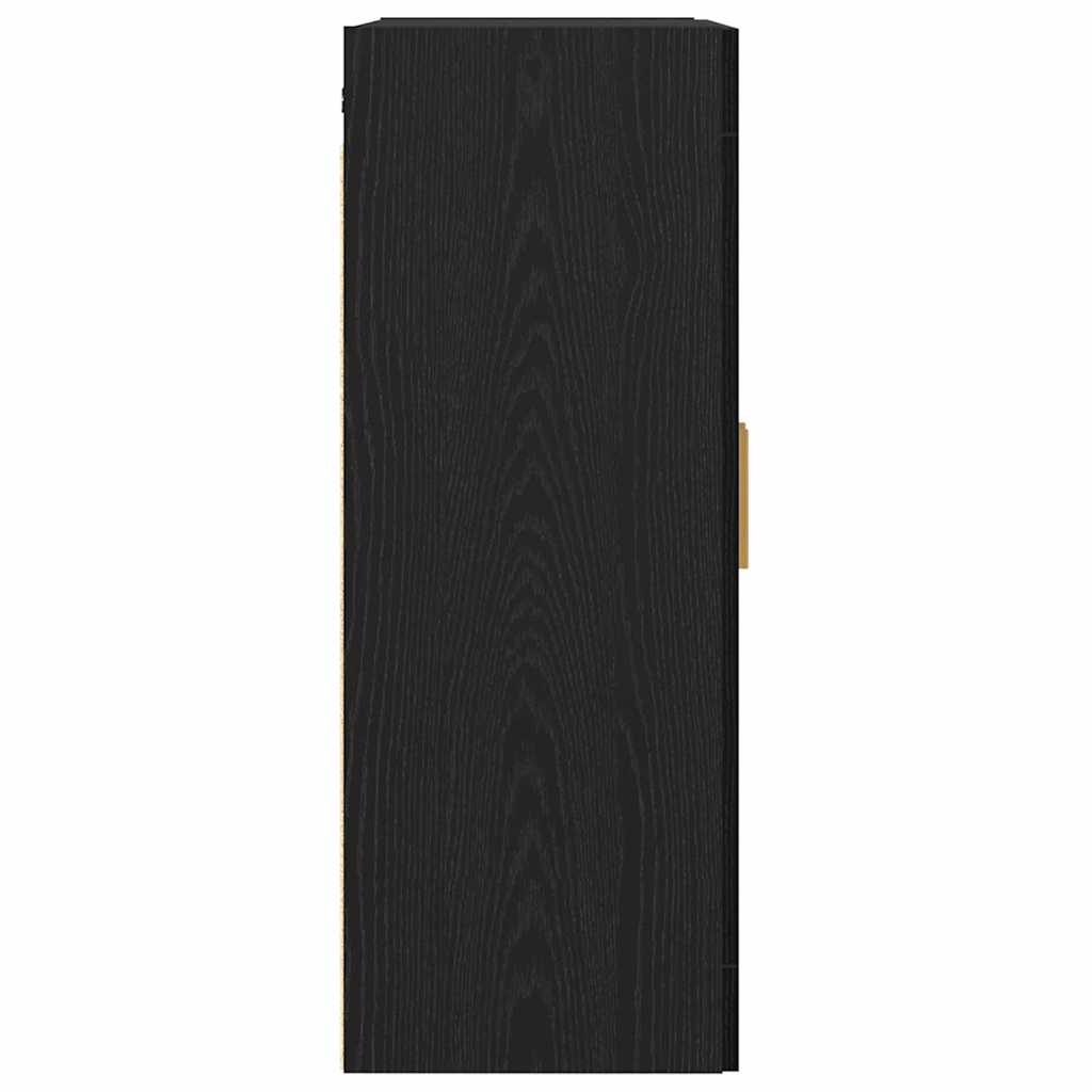 Wall Mounted Cabinet Black Oak Effect 69.5 X 34 X 90 Cm