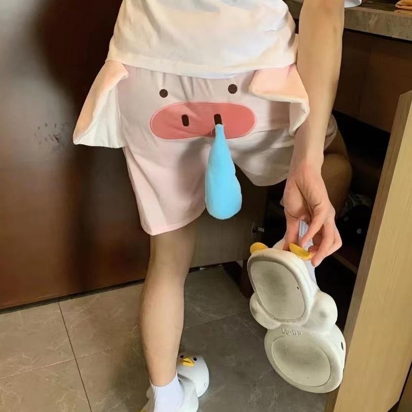 Elephant Shorts Casual Pants Slits Elastic Home Casual Shorts Pant