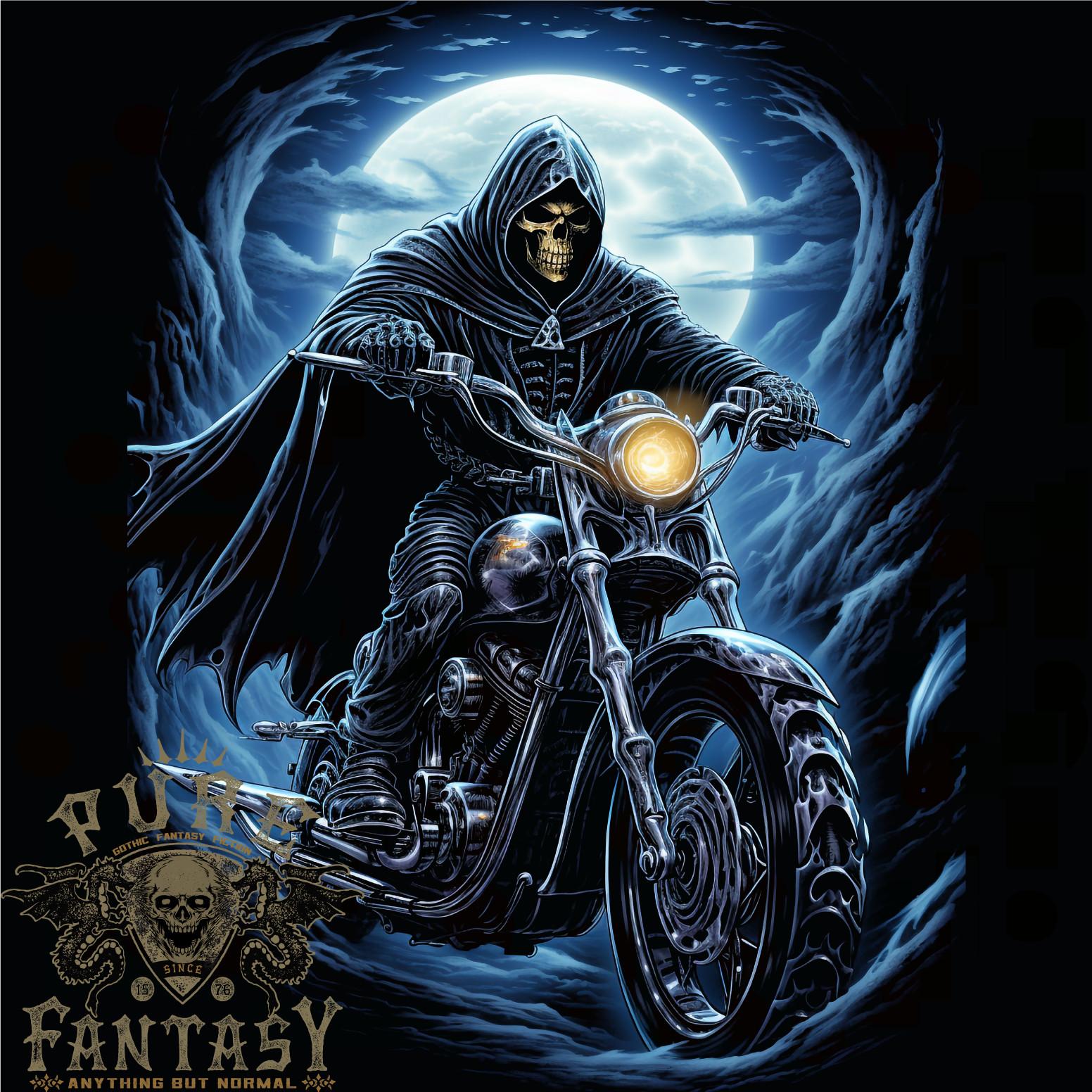 

26 Skull Biker Motorcycle Motorbike Grim Reaper 15 Mens T-Shirt 100% Cotton Unisex T-Shirt XXXXL