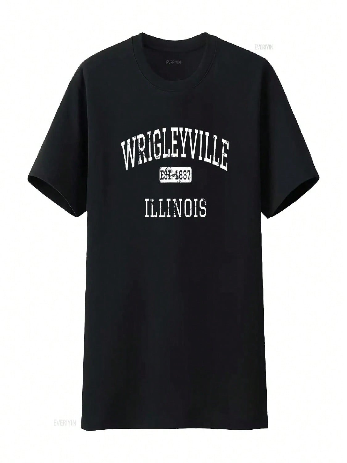 Wrigleyville Illinois Chicago IL Vintage T Shirt Vintage Washed Slightly Versatile Streetwear Comfortable Stylish Unisex Homme S разноцветный