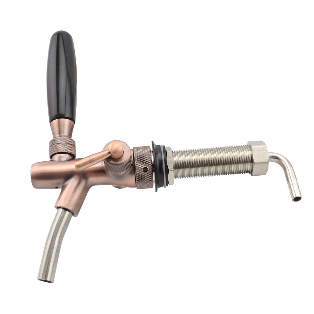 Rubinetto per Birra Regolabile con Stelo da 4 pollici Cromato Controllo del Flusso Rubinetto per Birra Homebrew Kegerator Rubinetto per Birra alla Spina
