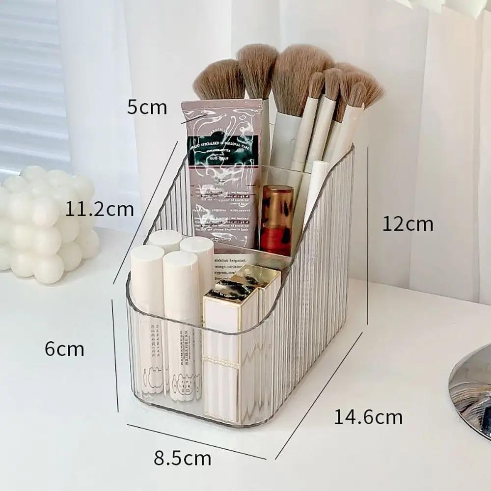 High Quality Plastic Makeup Organizer Transparent Lightweight Versatile Storage Box 3/4-Slot Washable Vanity Case