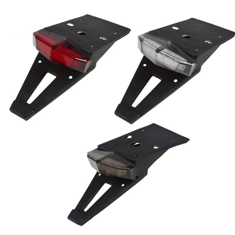 Motorcycle Rear Fender Tip LED Red Stop Brake Tail Light Universal
