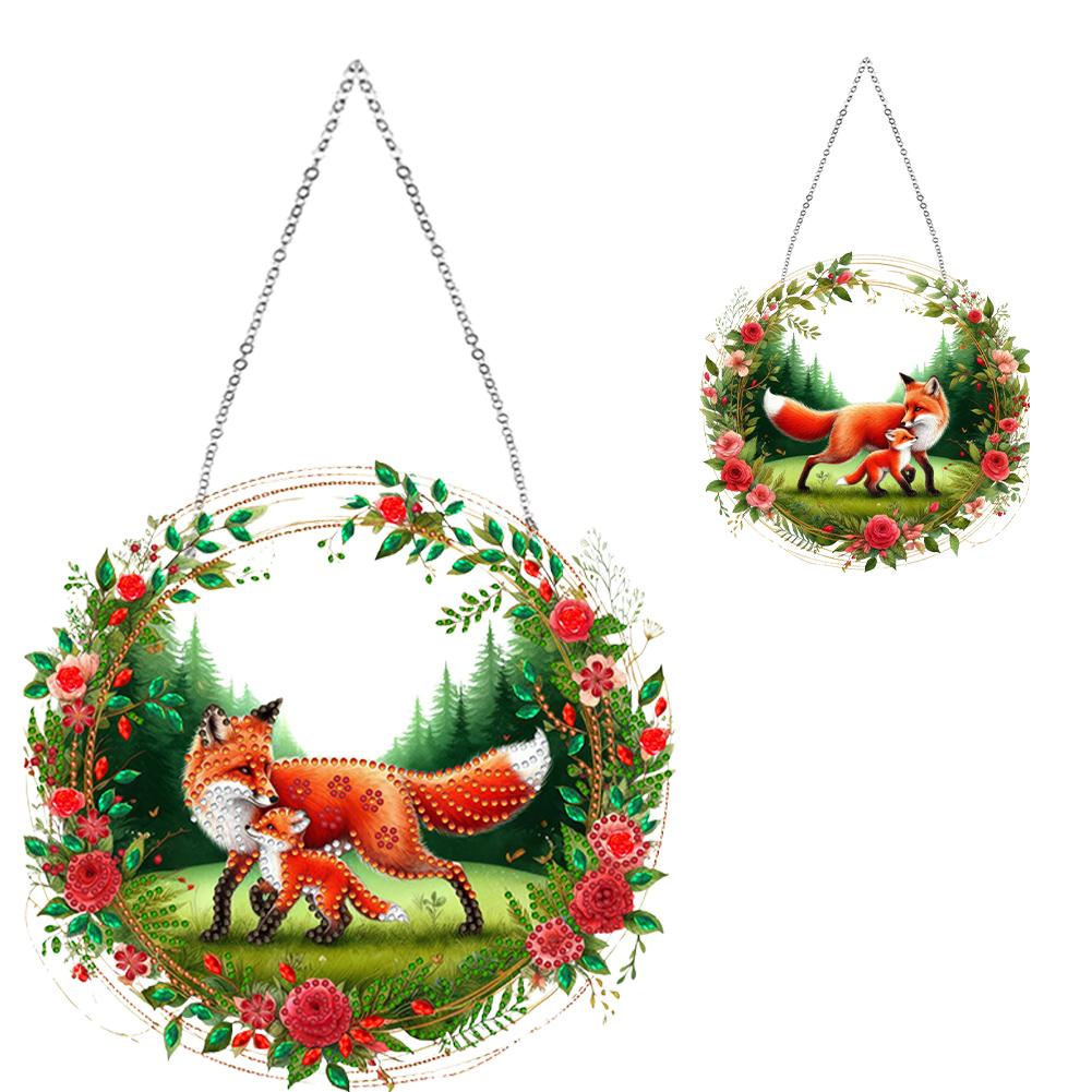 5D DIY Diamond Painting Pendant Dolphin Elephant Fox Wolf Cat Tiger Double Sided Special Shape DIY Diamond Art Pendant Kit