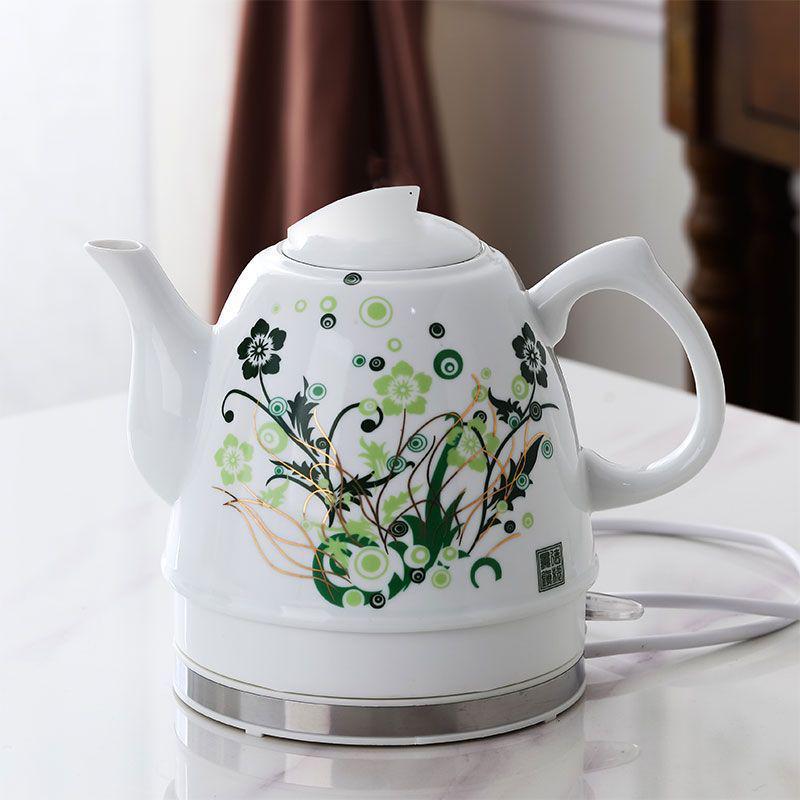 Blue & White Porcelain Electric Kettle: Large Capacity, Automatic Power-Off, Perfect for Home Tea Boiling.