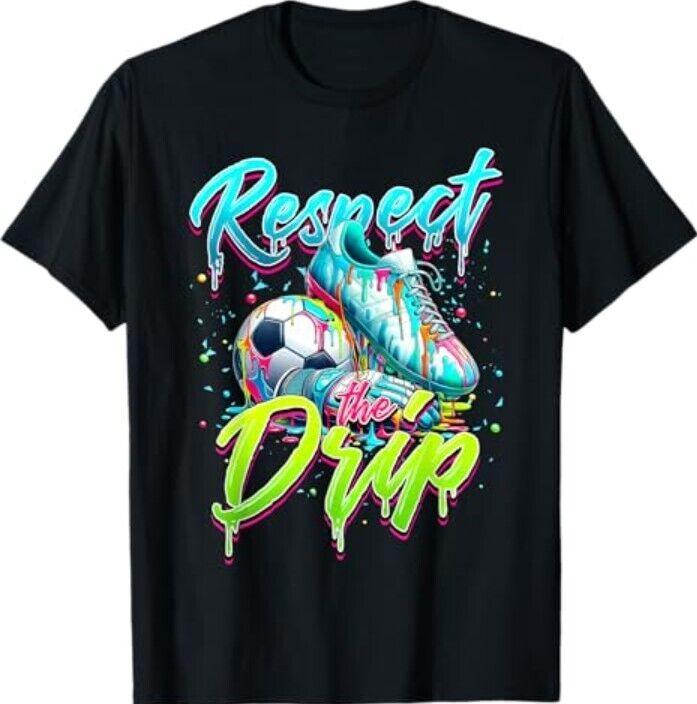 Respect The Drip Soccer Ice Cream Drip With Sprinkles T-Shirt Unisex T-Shirt XL